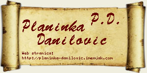 Planinka Danilović vizit kartica